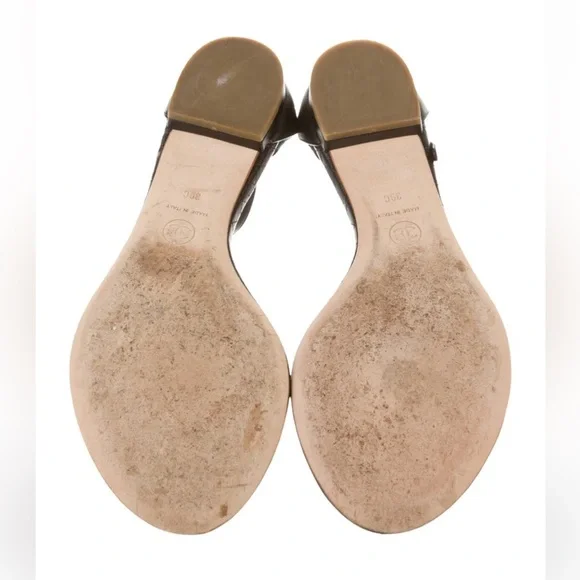 Chanel Interlocking CC Logo Leather T-Strap Sandals – Size 9 (IT 39) | VERY RARE - Picture 4 of 4
